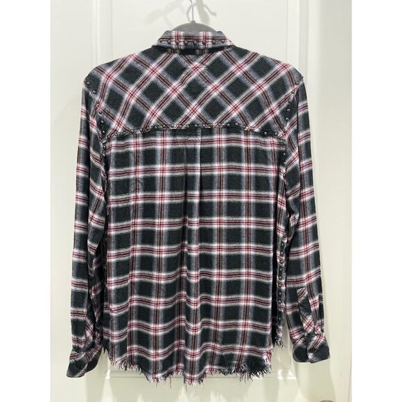 Rails Plaid Long Sleeve Studded Blouse Button Down Shirt Sz XS - Picture 6 of 8